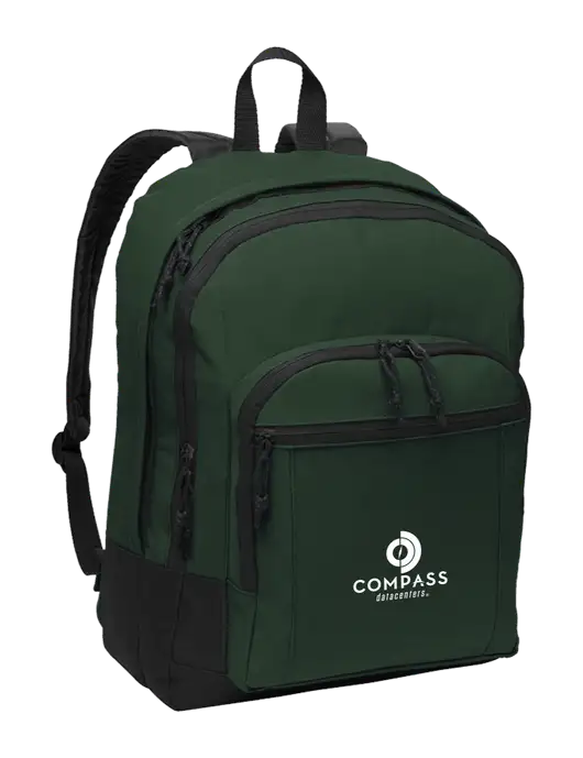 Dark Green Essential Backpack w/Compass Logo
