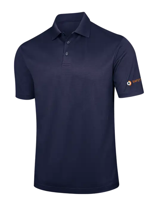 Navy Performance Fine Jacquard Polo w/Safety Logo