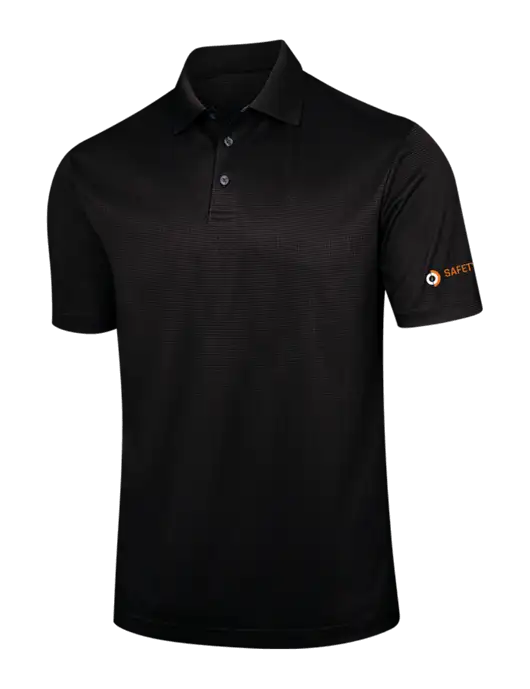 Black Performance Fine Jacquard Polo w/Safety Logo