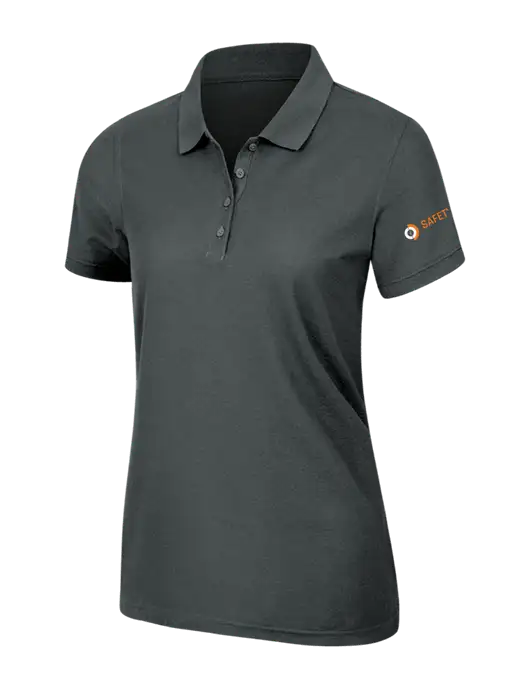 Dark Grey Womens Core Classic Pique Polo w/Safety Logo