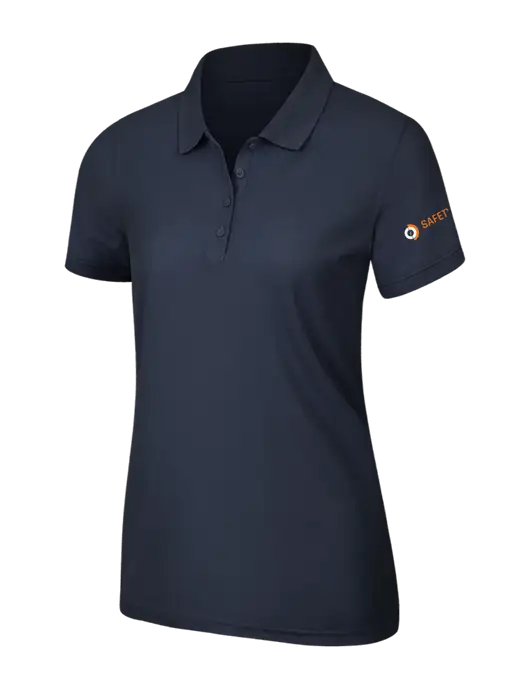 Navy Blue Womens Core Classic Pique Polo w/Safety Logo
