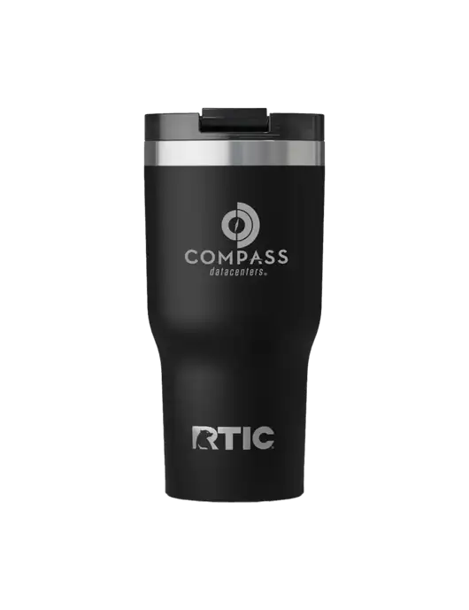 RTIC Essential 20 oz Black Tumbler w/Compass Logo