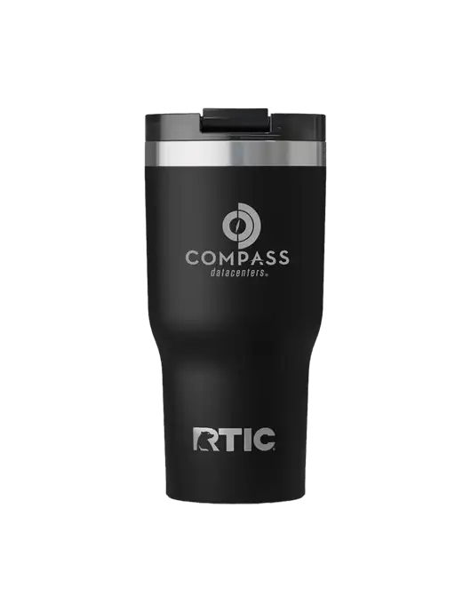 RTIC Essential 20 oz Black Tumbler w/Compass Logo