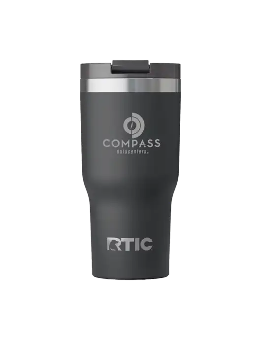 RTIC Essential 20 oz Charcoal Tumbler w/Compass Logo