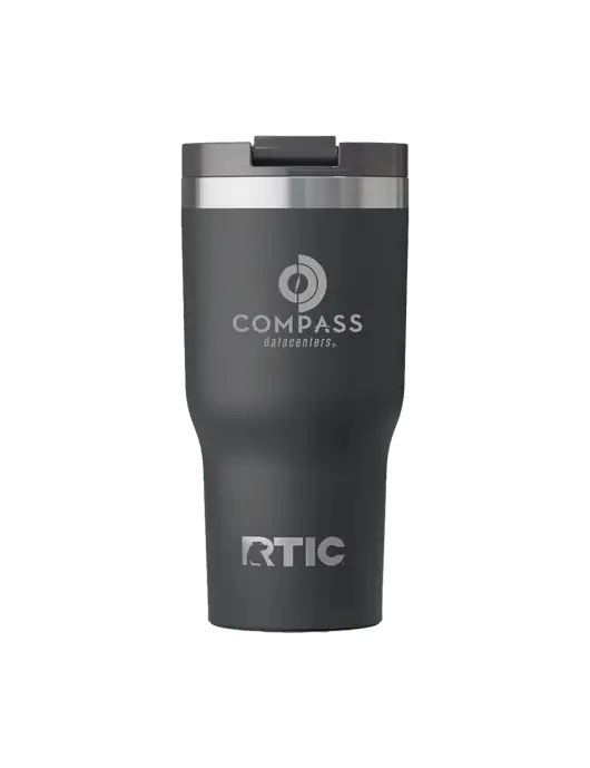 RTIC Essential 20 oz Charcoal Tumbler w/Compass Logo