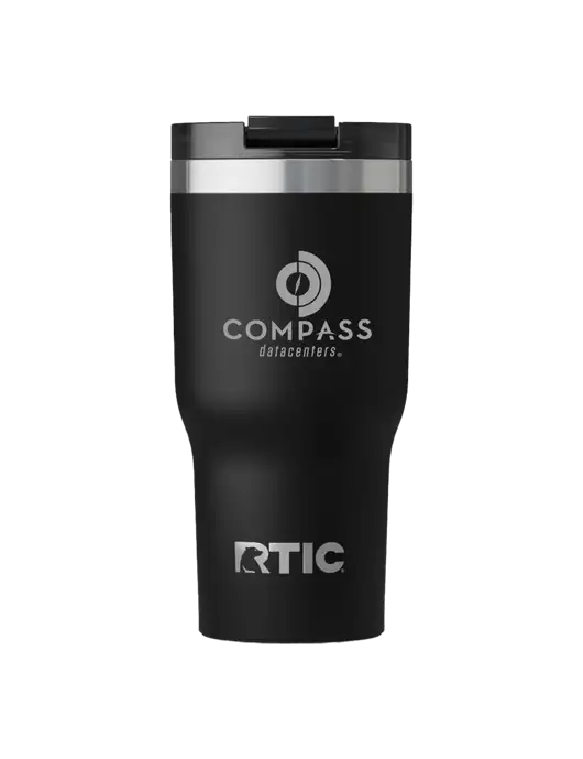 RTIC Essential 30 oz Black Tumbler w/Compass Logo