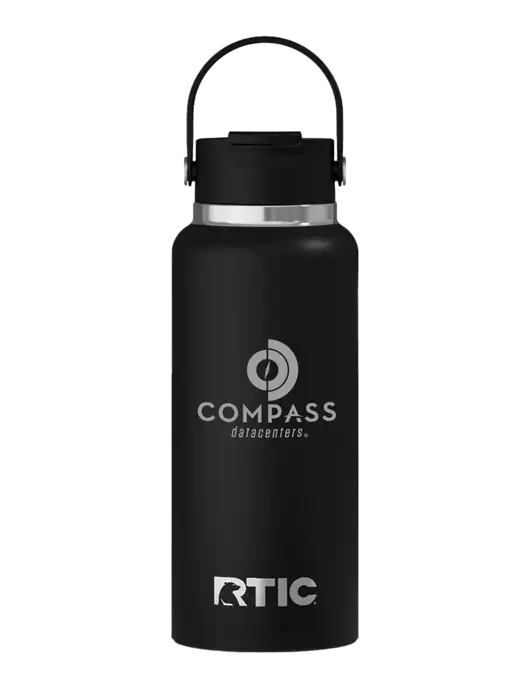 RTIC Outback 32 oz Black Bottle w/Compass Logo