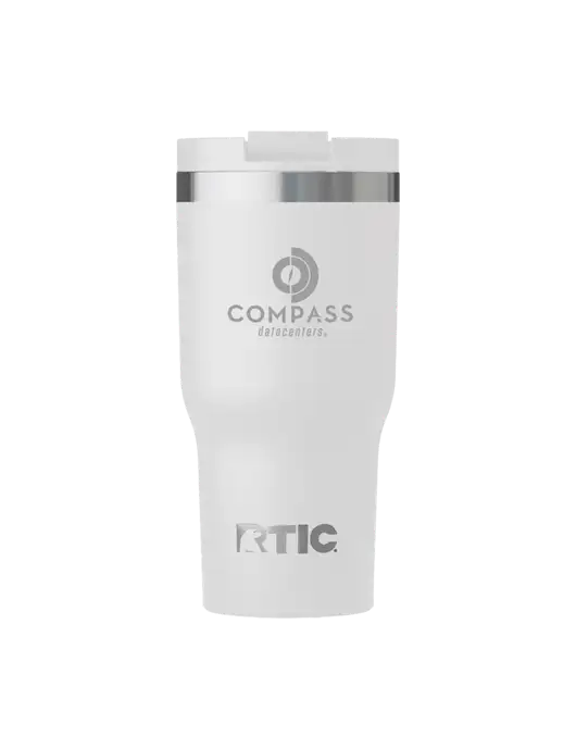 RTIC Essential 20 oz White Tumbler w/Compass Logo