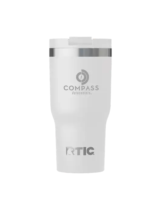 RTIC Essential 20 oz White Tumbler w/Compass Logo