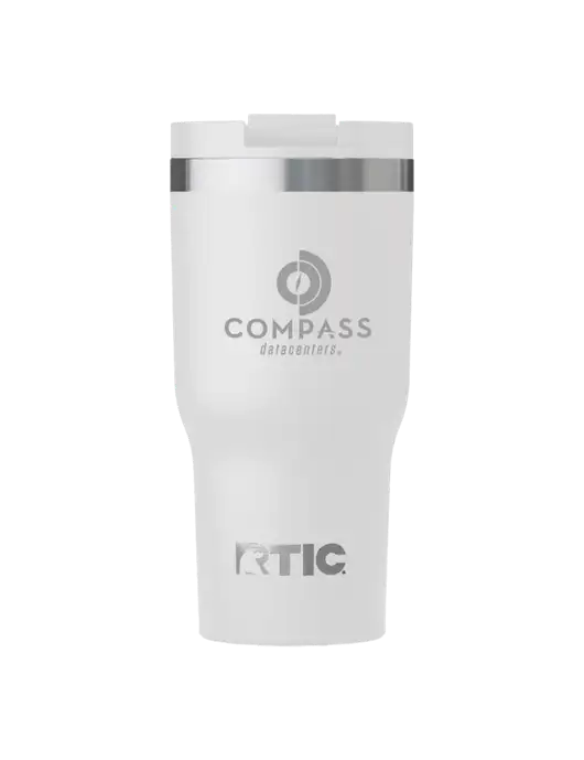RTIC Essential 30 oz White Tumbler w/Compass Logo