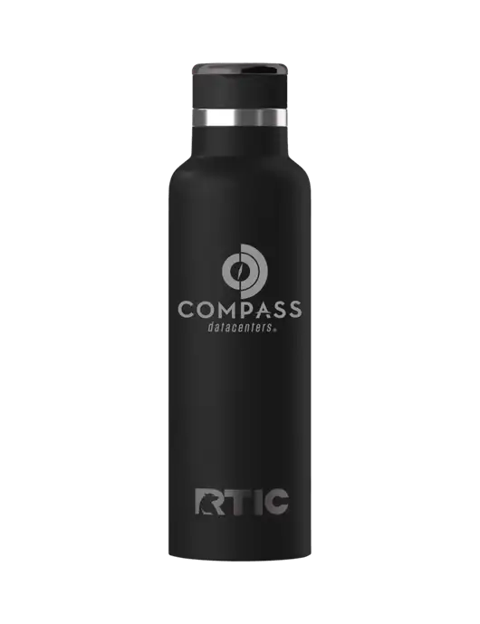 RTIC Journey 20 oz Black Bottle w/Compass Logo