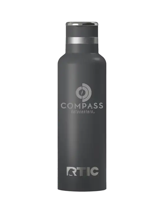 RTIC Journey 20 oz Charcoal Bottle w/Compass Logo