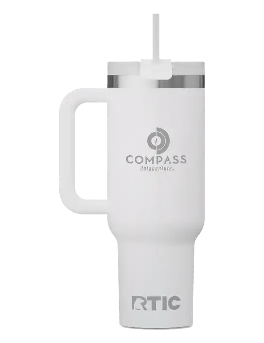 RTIC Road Trip 40 oz White Tumbler  w/Compass Logo