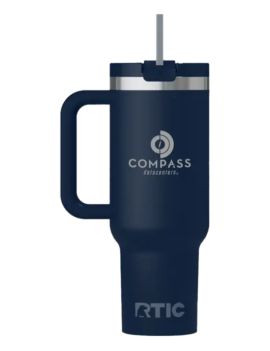 RTIC Road Trip 40 oz Navy Tumbler  w/Compass Logo