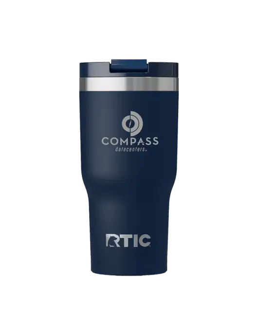 RTIC Essential 20 oz Navy Tumbler w/Compass Logo
