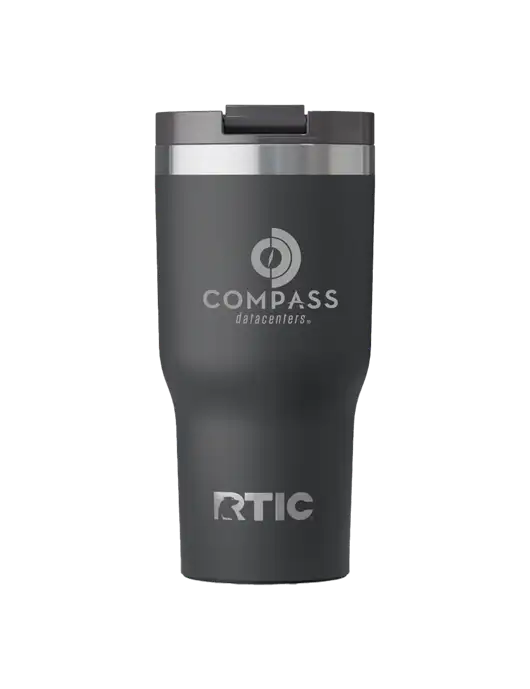 RTIC Essential 30 oz Charcoal Tumbler w/Compass Logo