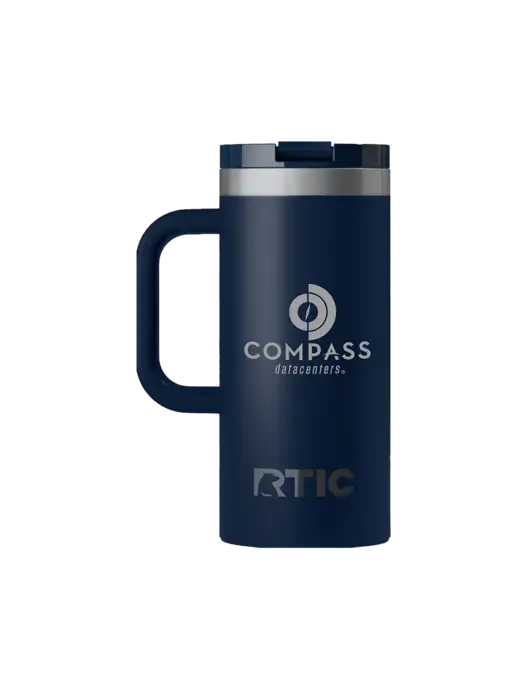 RTIC Road Trip 16 oz Navy Travel Mug w/Compass Logo