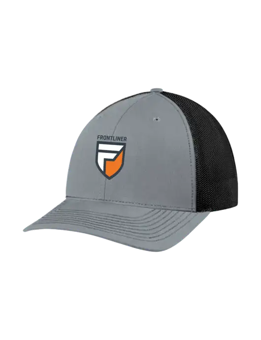 Richardson Adjustable Snapback Original 112 Trucker Cap Heather Grey w/Black Mesh w/Frontliner Logo