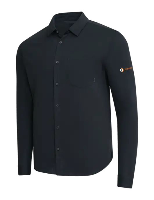 OGIO Black Extend Long Sleeve Button Up Shirt w/Operations Logo
