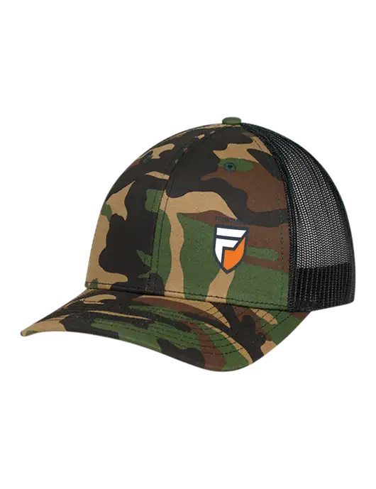 Richardson Adjustable Snapback Original 112P Trucker Cap Army Camo/Black  w/Frontliner Logo