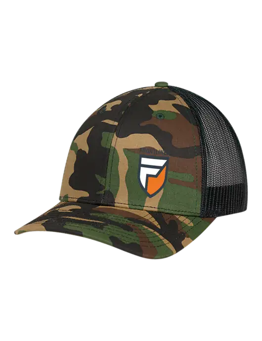Richardson Adjustable Snapback Original 112P Trucker Cap Army Camo/Black  w/Frontliner Logo