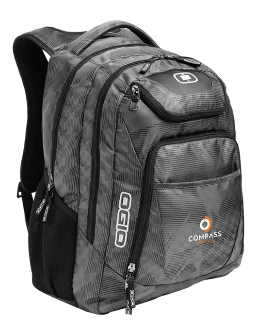 OGIO Race Day Silver Excelsior Laptop Backpack w/Compass Logo