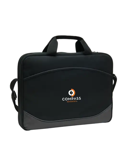 Slim & Lite Dark Black/Dark Grey Laptop Case w/Compass Logo