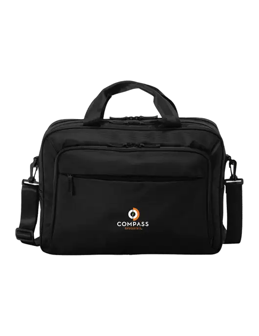Travel Exec Black Laptop Briefcase w/Compass Logo