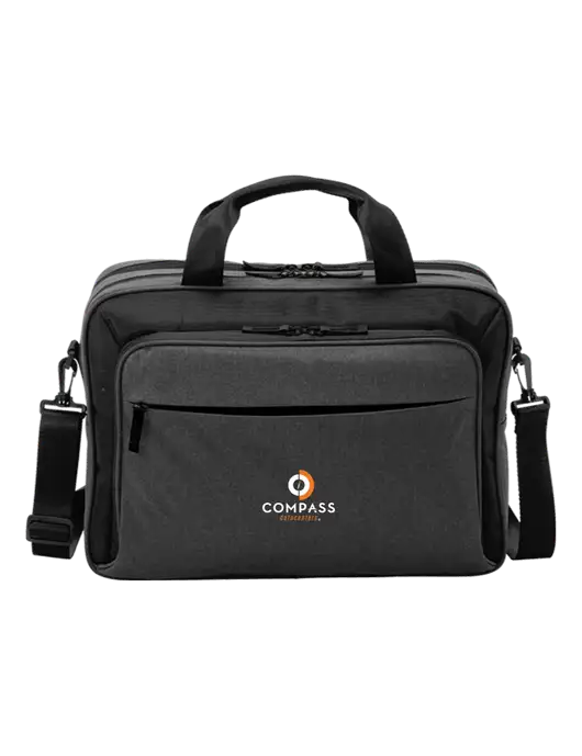 Travel Exec Graphite Heather/Black Laptop Briefcase w/Compass Logo