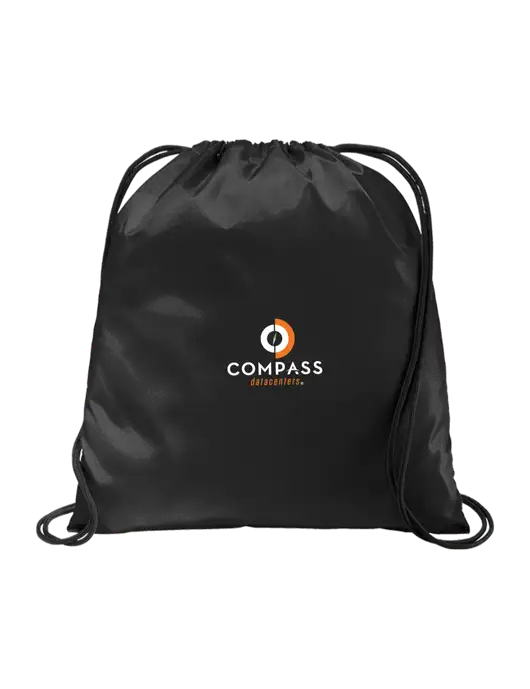 Drawstring  Black Cinch Pack w/Compass Logo