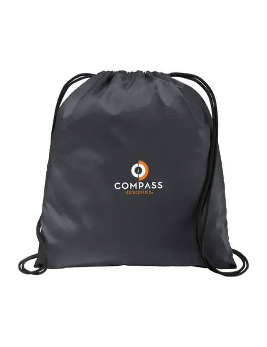 Drawstring  Graphite Grey Cinch Pack w/Compass Logo