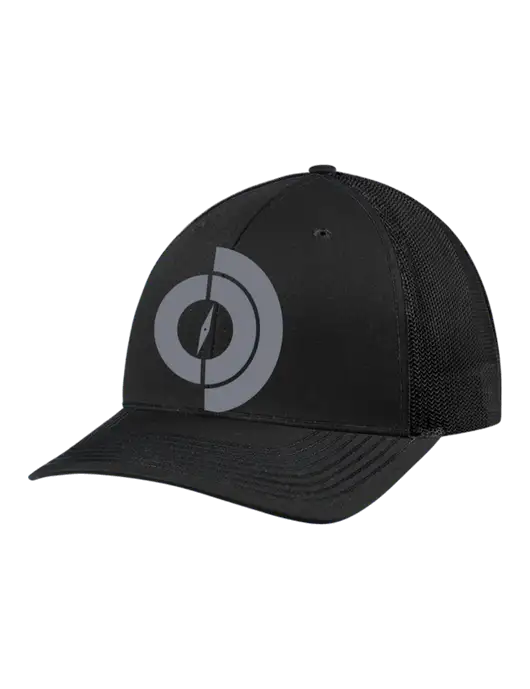 Richardson Adjustable Snapback Original 112 Trucker Cap Black w/Black Mesh w/Compass Logo