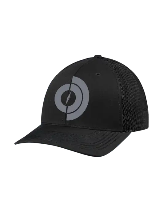 Richardson Adjustable Snapback Original 112 Trucker Cap Black w/Black Mesh w/Compass Logo