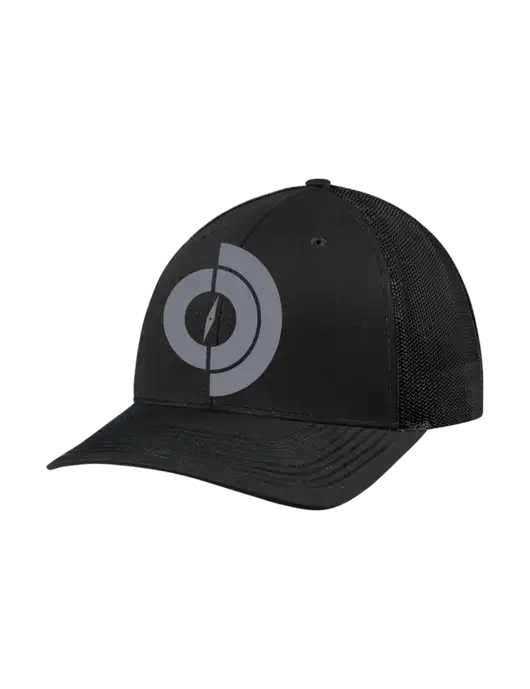 Richardson Adjustable Snapback Original 112 Trucker Cap Black w/Black Mesh w/Compass Logo