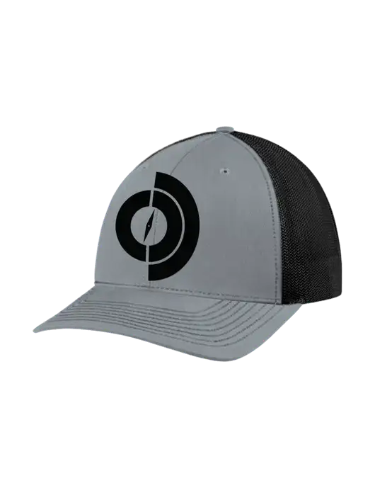 Richardson Adjustable Snapback Original 112 Trucker Cap Heather Grey w/Black Mesh w/Compass Logo