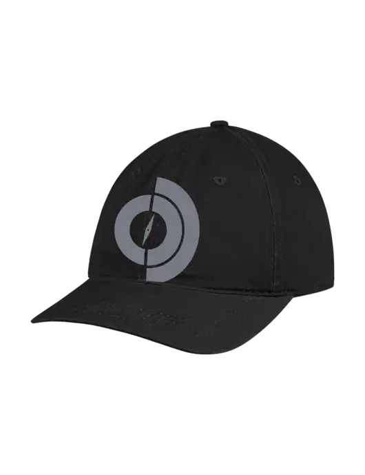 Garment Washed Unstructured Twill Black Cap w/Compass Logo