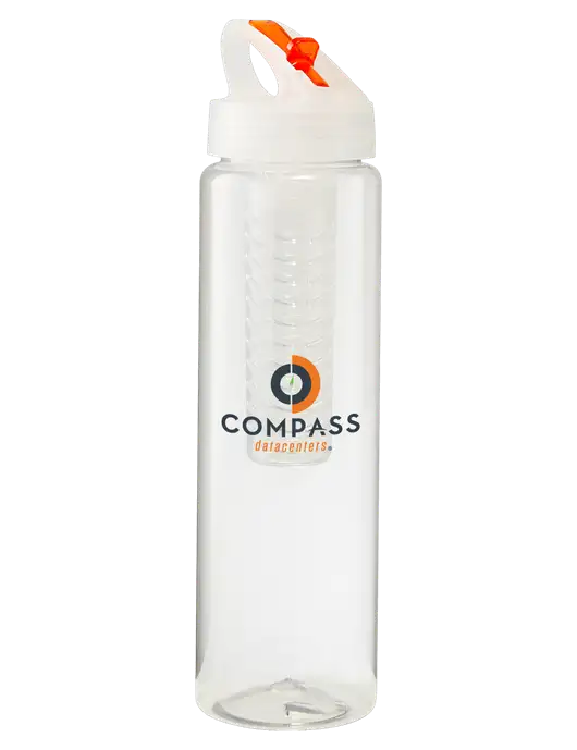 Buddy Infuser Orange 32 oz PET Bottle with Flip Lid w/Compass Logo