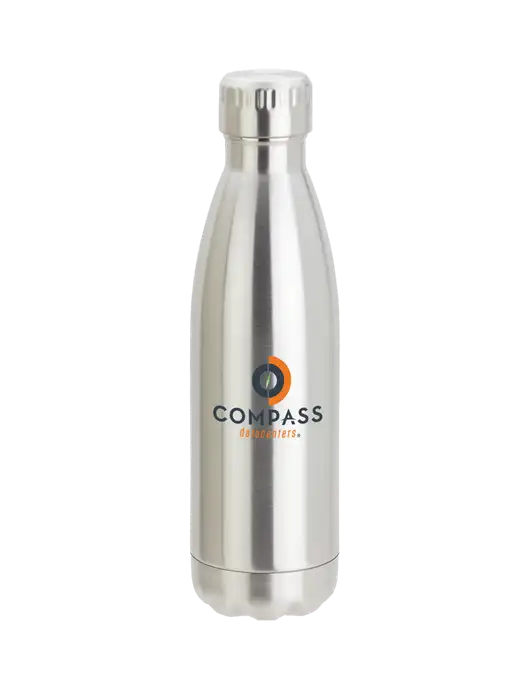 City Go Silver 17 oz Insulated Bottle w/Compass Logo