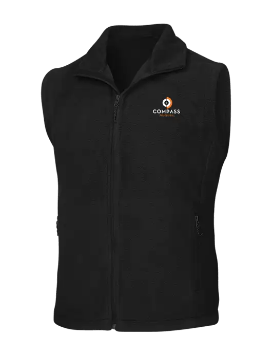 Black Fleece Vest w/Compass Logo