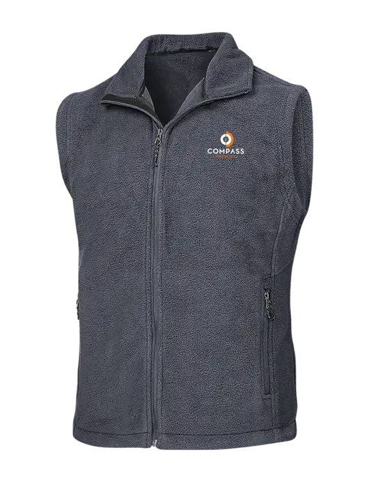 Dark Grey Fleece Vest w/Compass Logo