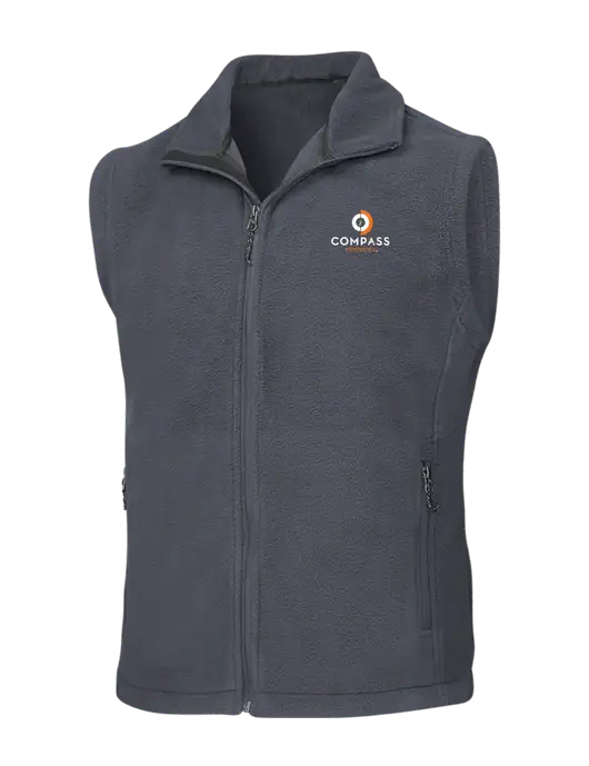Dark Grey Fleece Vest w/Compass Logo