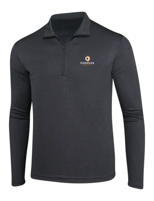 Endeavor Black Heather 1/4 Zip Pullover w/Compass Logo