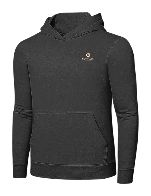 Charcoal 7.8 oz Ring Spun Hooded Sweatshirt w/Compass Logo