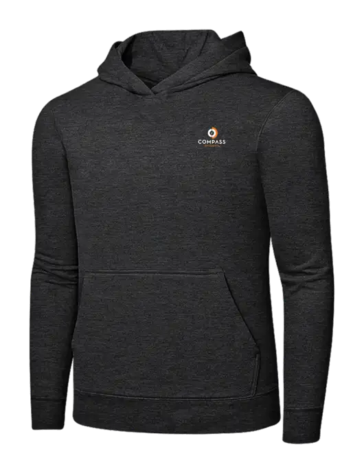 Dark Heather Grey 7.8 oz Ring Spun Hooded Sweatshirt w/Compass Logo