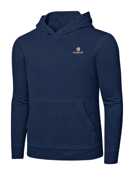 Navy 7.8 oz Ring Spun Hooded Sweatshirt w/Compass Logo
