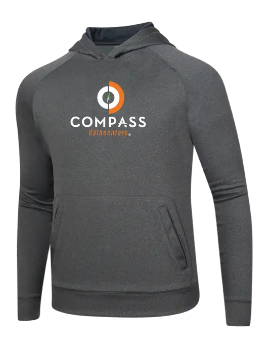 Tech Graphite Heather Fleece Hooded Sweatshirt w/Compass Logo