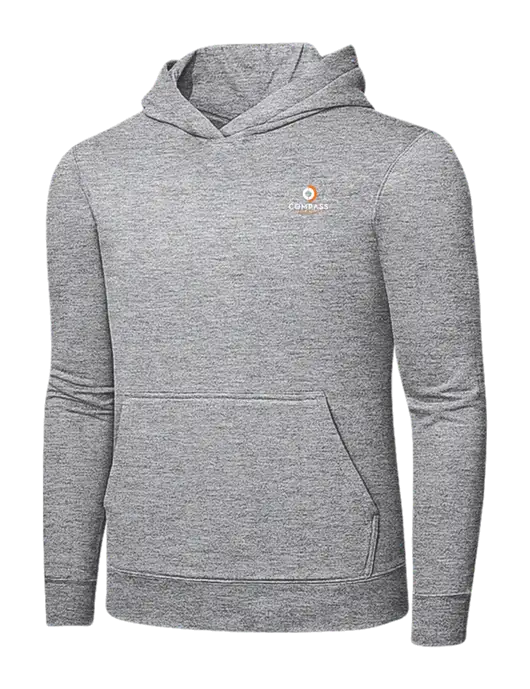 Light Grey Heather 7.8 oz Ring Spun Hooded Sweatshirt w/Compass Logo