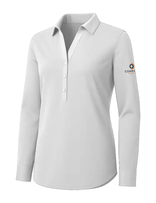 Womens White City Stretch Shirt w/Compass Logo