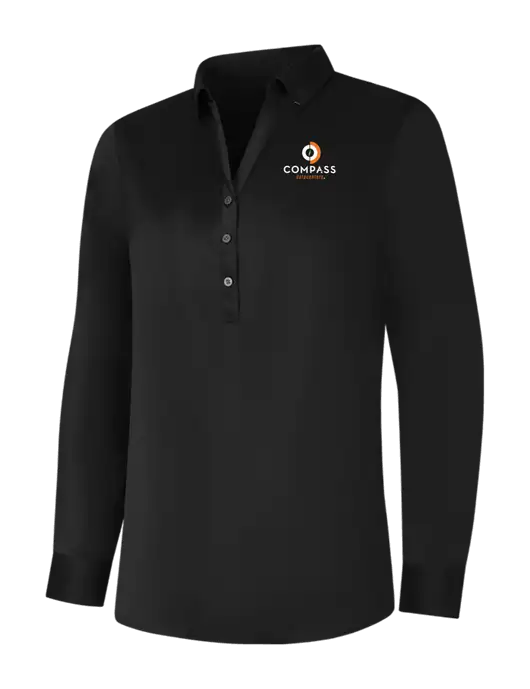 Womens Black City Stretch Shirt w/Compass Logo