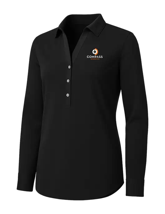 Womens Black City Stretch Shirt w/Compass Logo